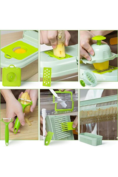 genernic مفرمة خضراوات، مفرمة سلطة خضراوات متعددة الوظائف، قطاعة خضراوات ماندولين مع 9 شفرات