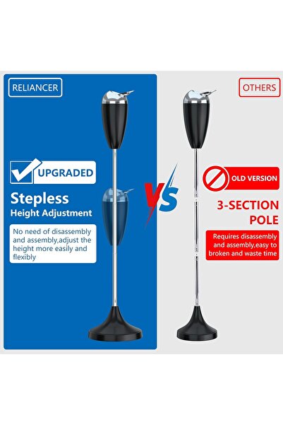 Generic Floor Standing Ash Tray with Lid, Adjustable Height 21.5-35 in, Stainless Steel Self-Cleaning Ashtra