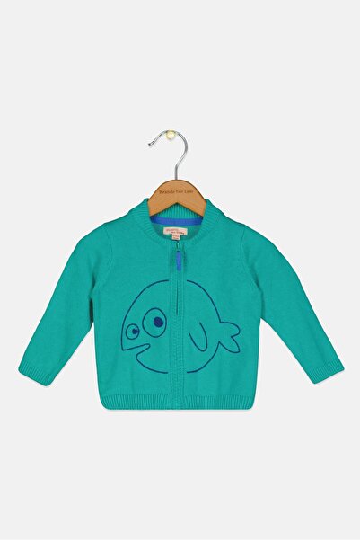 Dp Am Toddlers Girl Crew Neck Graphic Print Sweater, Turquoise