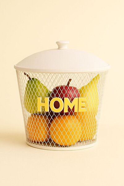 VENON White Cypress Basket 20 cm X 20 cm Metal Potato Onion Bucket - Vegetable Basket - Potato Onion Basket