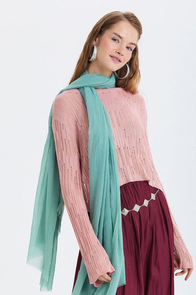 Clandestino Λεπτό ντραπέ σάλι από μπαμπού μπλε Çağla