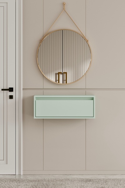 moldesan Noir Mint Yeşili MDF Duvara Monte Dresuar 50 cm