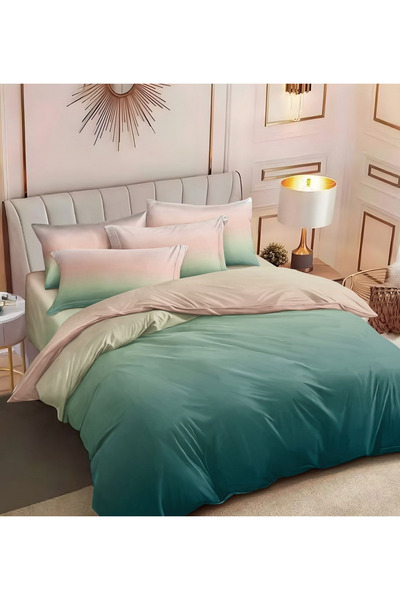 Pucioasa Lenjerie de pat dublă, set reversibil de 6 piese, grosime fină (SR-579)