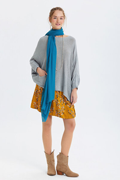 Clandestino Thin Draped Bamboo Shawl Blue Turquoise