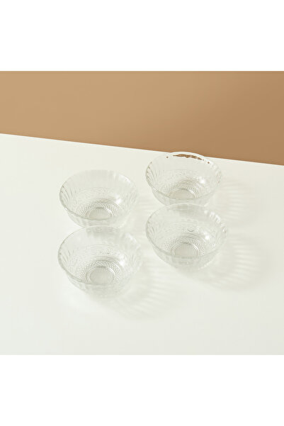 Lifestyle Textured 5-Piece Glass Serving Bowl Set - 23 cms