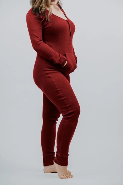 Lovedbaby Womens onesie, 100% cotton, Thermal Crimson, XS-L