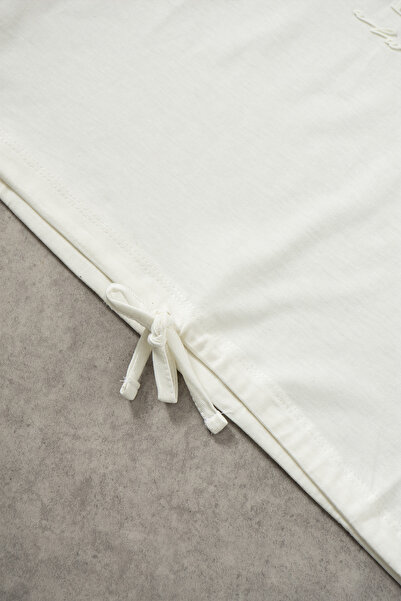 grand coco Woman Printed ecru crop t-shirt