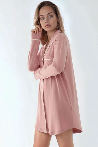 Hiccup Extra Soft Shirt Collar Mini Comfortable Nightgown