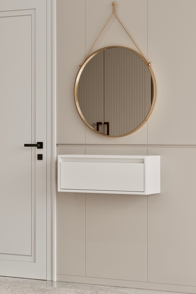 moldesan Noir Beyaz MDF Duvara Monte Dresuar 50 cm