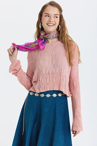 Clandestino Εθνοτικό σχέδιο ινδικό μεταξωτό σάλι ροζ - μωβ