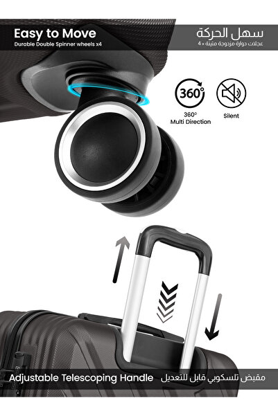 PARAJOHN 20-Inch Cabin ABS Hardshell Lightweight Spinner Luggage | 4-Wheel Carry-On Trolley 2.5kg