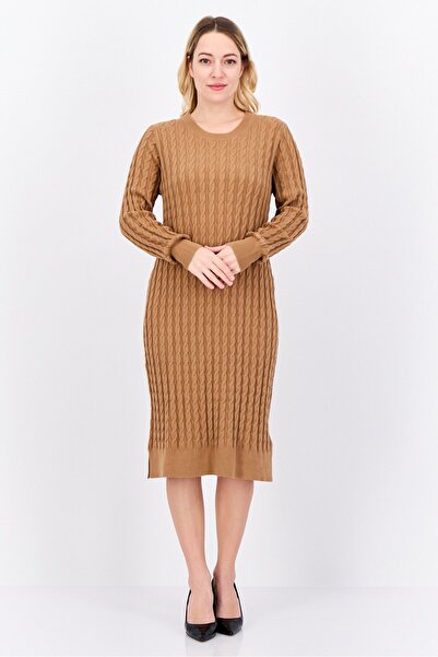 Gant Women Twisted Cable Sweater Dress, Brown