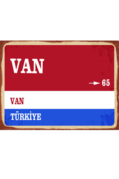 BiveSa Van ili Retro Ahşap Sokak Tabelası