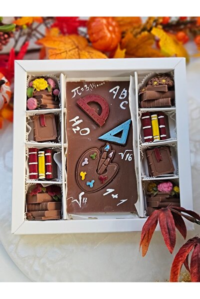 ksana choco Öğretmenler Günü Hediyesi – El Yapımı Çikolata Seti, Kitap ve Kal...