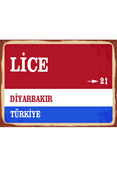 BiveSa Diyarbakır ili Lice İlçesi Retro Ahşap Sokak Tabelası