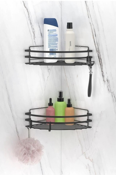 MegaVitrin Tekno Tel ST-207 Αυτοκόλλητο Ράφι Μπάνιου 2 τεμαχίων για Γωνία, Μα...