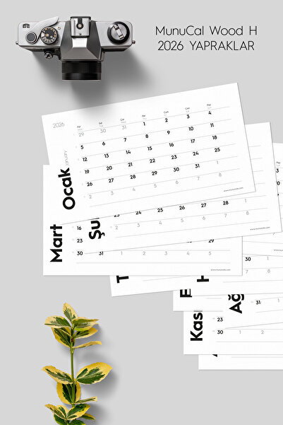 Munu Note Munucal Wood H 2026 - Masa Takvimi 2026 Yılı Yaprakları