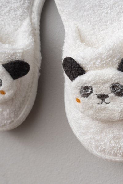 Bebitof My Baby Kumsal 100% Cotton 0 - 24 Months Bathrobe Set Smiling Panda Pattern 30037 Also in the Box