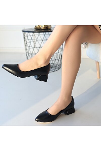 GÜNAY TİCARET Desniy Black Leather High Heels