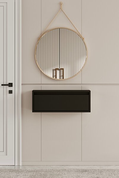 moldesan Noir Siyah MDF Duvara Monte Dresuar 70 cm