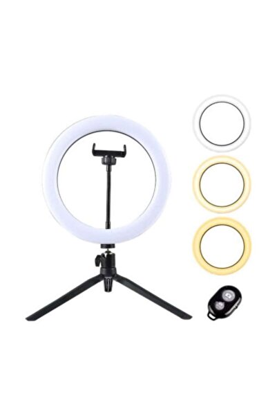 selling depot Ring Light Set 20cm (8") – Warm/Cool/Neutral Light, USB Charging, Mini Tripod, Selfie Remote