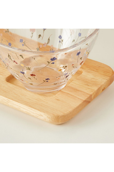 Lifestyle Flora 4-Piece Glass Bowl and Tray Set
