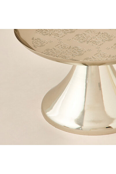 Lifestyle Embossed Footed Metal Cake Stand - 20 cms