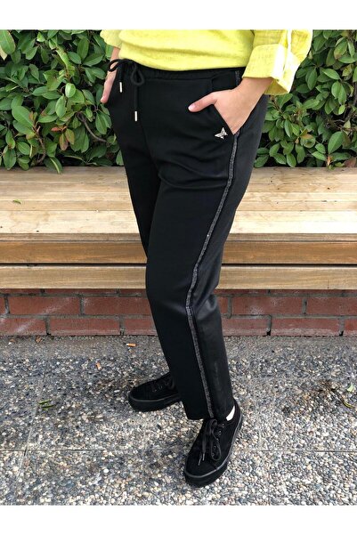 BAKTAGÖR Thick Stone-Embellished Tracksuit Bottoms (Elastic Waist and Drawstring)