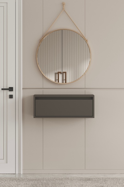 moldesan Noir Gri MDF Duvara Monte Dresuar 50 cm