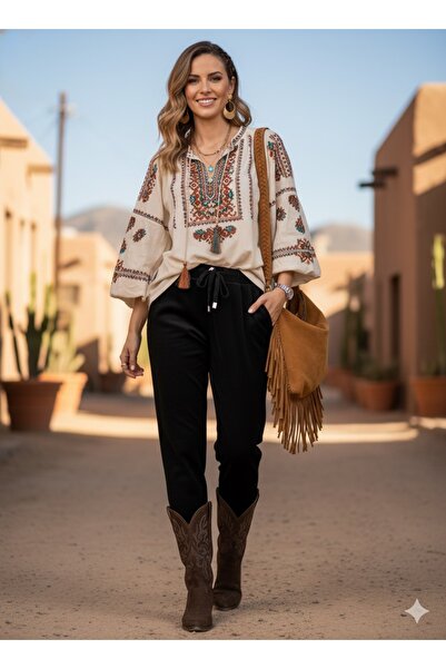 Store Kadın İtalyan Fitilli Sweat Kadife Pantolon