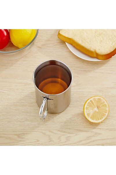 UBX Carabiner mug, 250 ml, stainless steel, silver plated