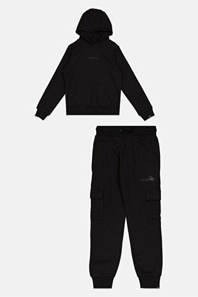 Ellesse Kids Boy 2 Pieces Long Sleeves Outdoor Hoodie And Pants Set, Black
