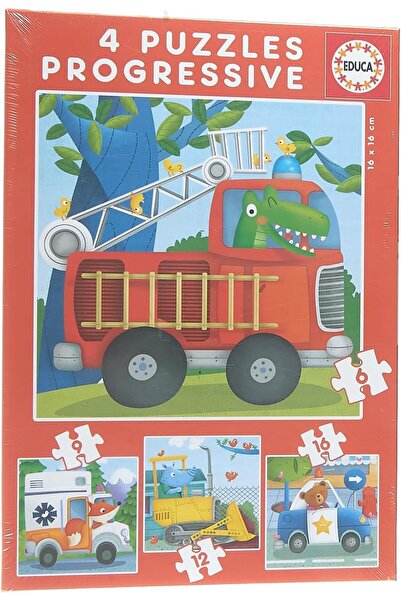 EDUCA Rescue Patrol Progressive Puzzles for Kids – 6, 9, 12, 16 Pieces (17144)