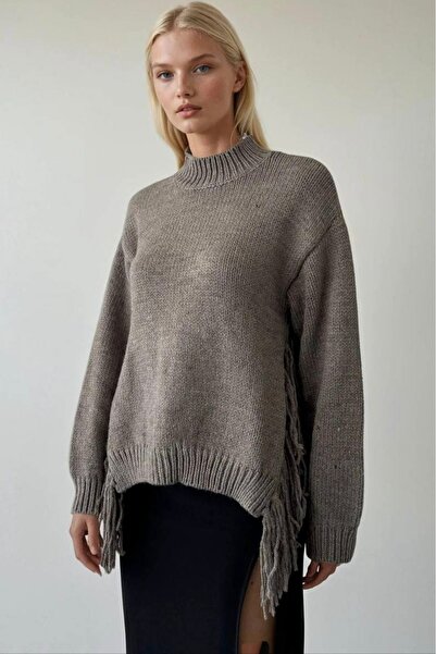 MADAMMERY Tassel Trim Design Sweater