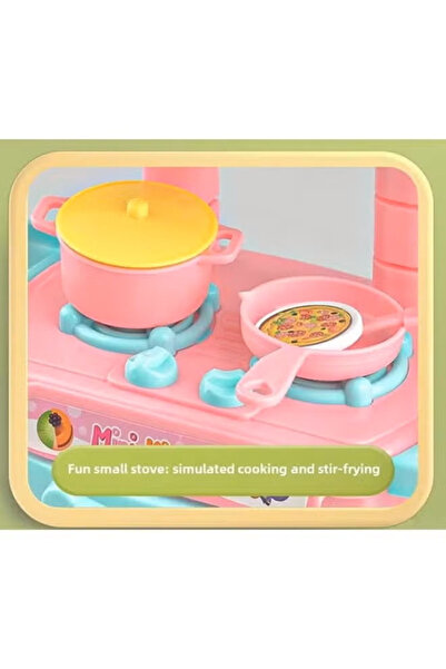 Generic Kitchen Playset,Mini Kids Kitchen Game 48Pcs, Kids Pretend Kitchen Toys Simulation Kitchen Toys Set