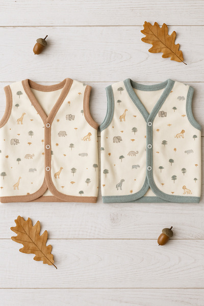 Baharda Nova 100% Cotton Baby Combed Cotton Vest/ Unisex Set of 2 for Girls and Boys