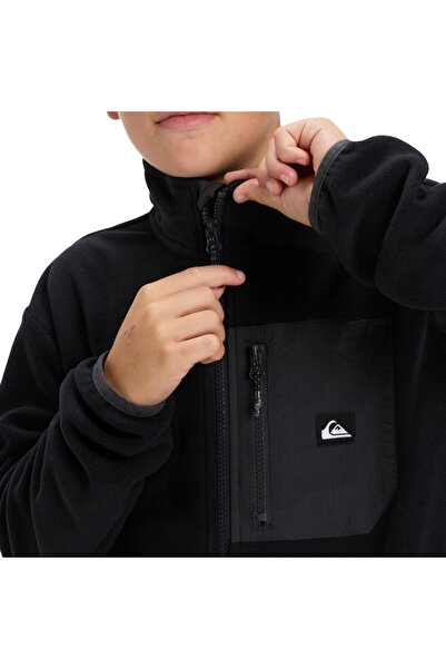 Quiksilver Ice Fields Fz Boy's Black Fleece Jacket