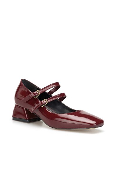 DARK SEER Ds Spillo-520 Patent Leather Burgundy Women's Daily Classic Heeled Shoes