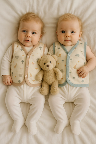 Baharda Nova 100% Cotton Baby Combed Cotton Vest/ Unisex Set of 2 for Girls and Boys