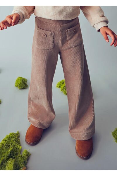MAYORAL Girl's Wide Leg Corded Fabric Pants