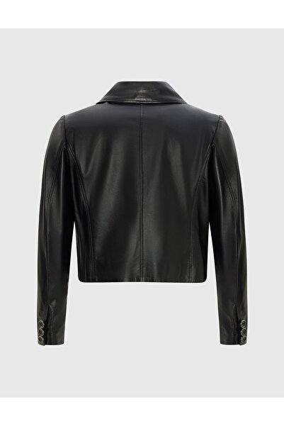 İLVİ Soleil Genuine Leather Black Women's Leather Jacket