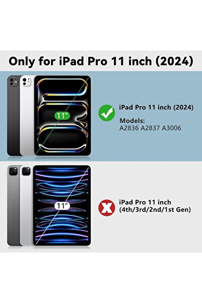 HYX Case for iPad Pro 11-inch (M4) 2024 Case with Keyboard (Black)