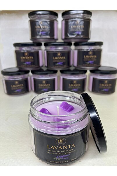 KRN GLOBAL GROUP BF Candle El Yapımı Lavanta Kokulu Mum Kalıcı ve Yoğun Koku ...