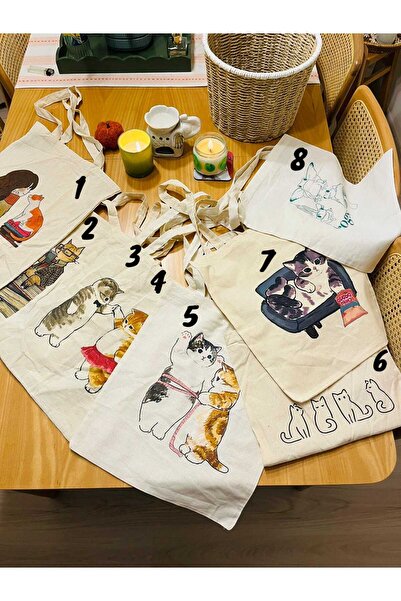 AL Bİ 90LIK Colorful Patterned Printed Raw Cloth Bags 1 Piece Choose What You Like