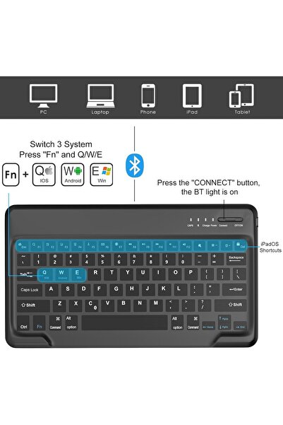 HYX Keyboard Case for iPad Pro 13-inch (M4) 2024 - Detachable Wireless Keyboard, Black