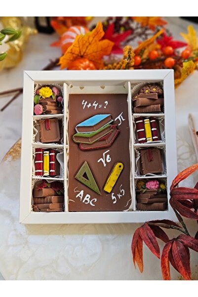 ksana choco Öğretmenler Günü Hediyesi – El Yapımı Çikolata Seti, Kitap ve Kal...