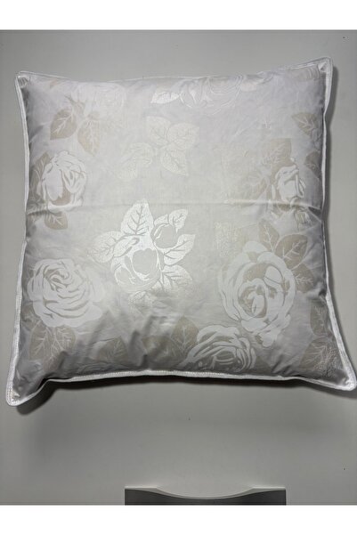 PopClean 30% goose down pillow, PopClean, white with roses, 40x40, 400 g, suitable
