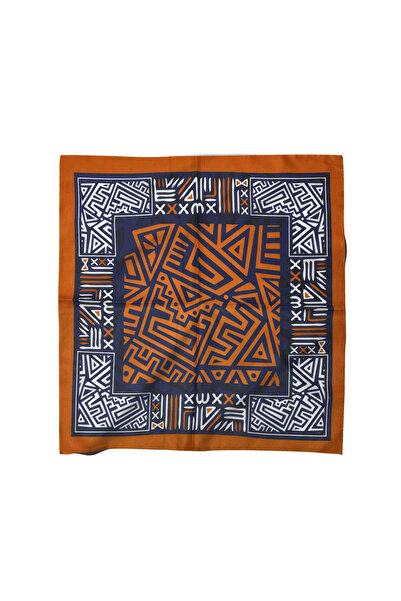 Sultan İpek Geometrik Desenli Fular / Bandana 52x52