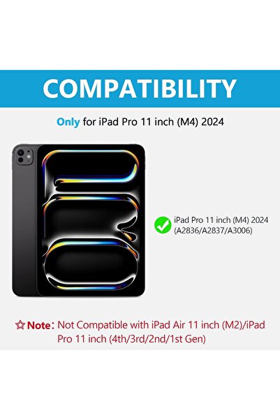 HYX Keyboard Case for iPad Pro 11-inch (M4) 2024, Detachable Bluetooth Keyboard Case with Pencil