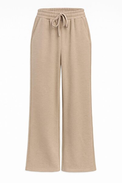 Mixray 4782 women's elastic waist thessaloniki Palazzo Pants mink